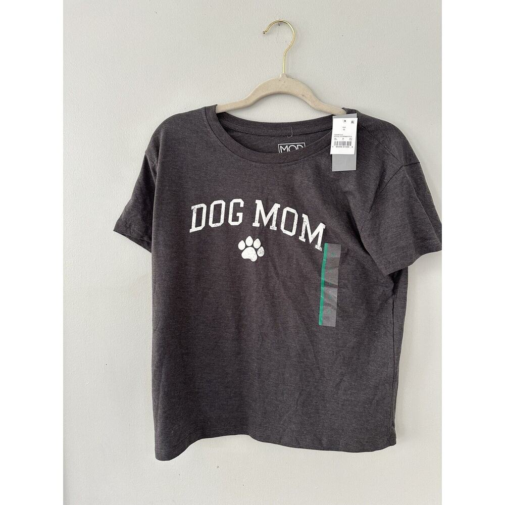Modern Lux T Shirt Size M Dog Mom Top Gray Paw Print